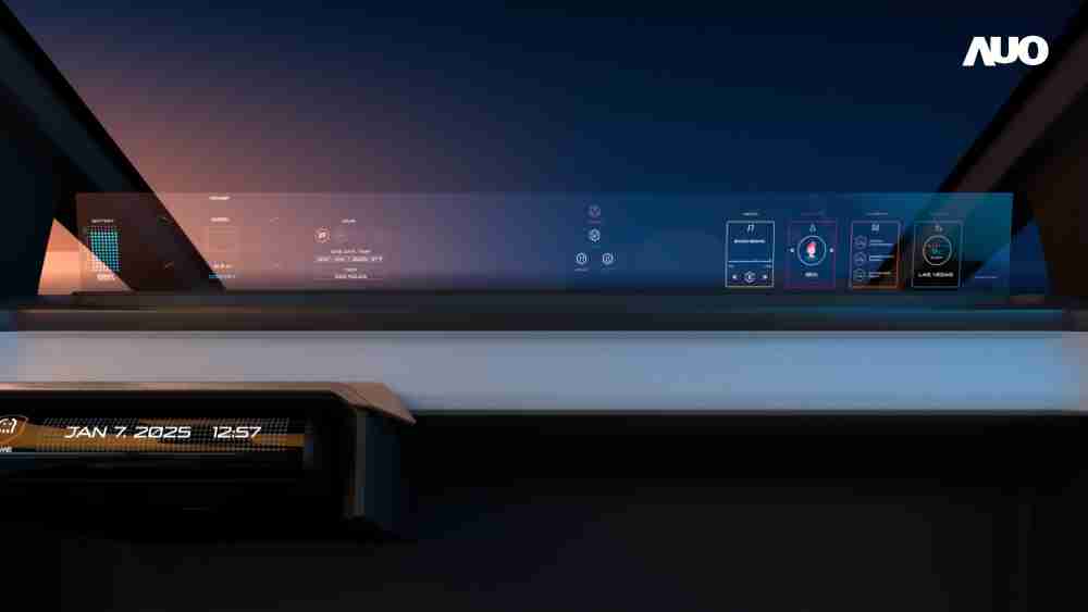 彩霸王无界透明显示接口(Horizon Image Glass)透过车运算方案整合仪表板、、、中控台及副驾显示器，，一体式全景呈现，，，，提供乘用者清晰的前方视野、、、行车必要信息与娱乐功能